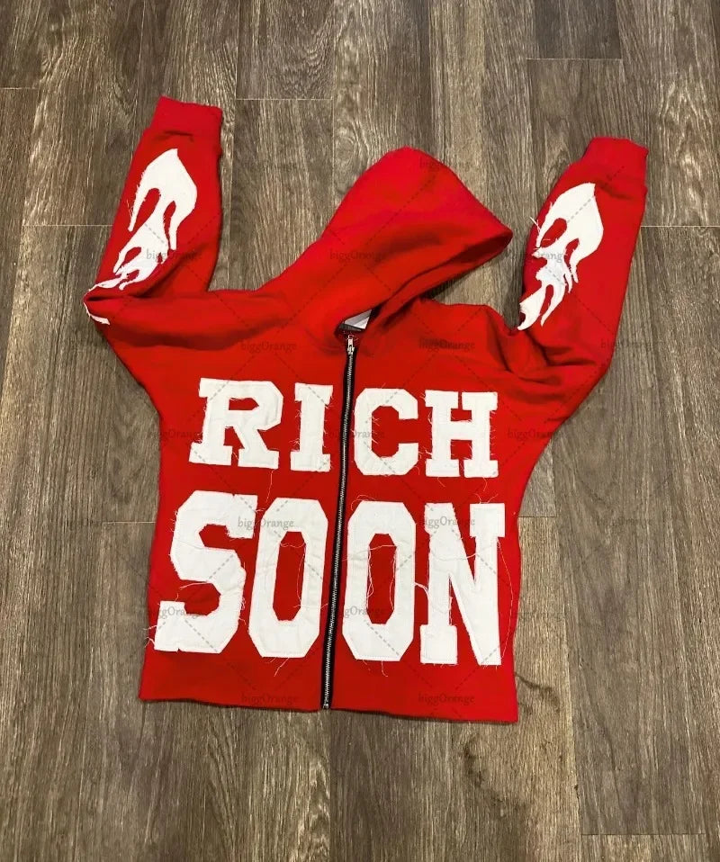 Rich Soon Embroidered Zipper Hoodie